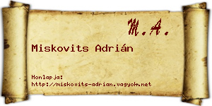Miskovits Adrián névjegykártya