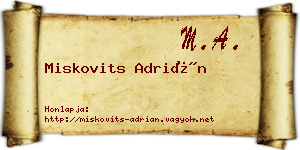 Miskovits Adrián névjegykártya