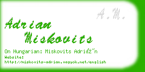 adrian miskovits business card